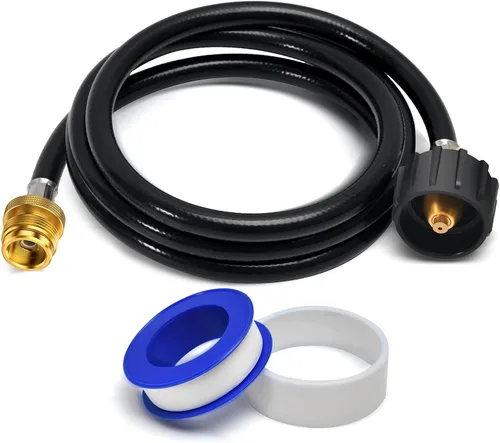 ABYDA Manguera adaptadora de propano de 6 pies de 1 libra a 20 libras, manguera de tanque de propano con QCC1/tipo 1 para tanques de 5 a 40 libras,