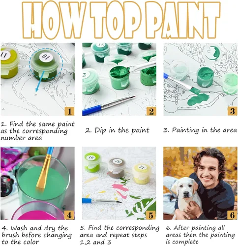 Miniatura 4 de SIYDCF Pintura personalizada por números, personaliza pintura por números para adultos principiantes, kit de pintura acrílica para decoración