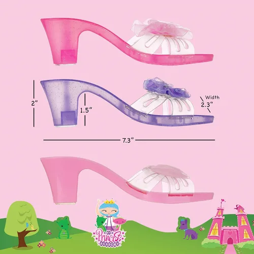 Miniatura 3 de 3 Pack Dress Up Kids Royalty Heels - Pretend Play High Heels for Kids, Princess Play Dress Shoes - Toddler Size 7-10