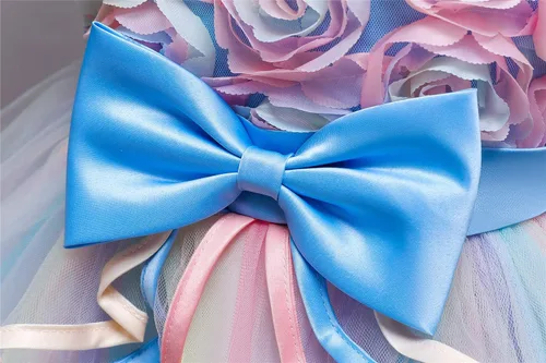 Miniatura 4 de NNJXD Vestido de niña de las flores para niños con volantes vestidos de novia de fiesta de encaje