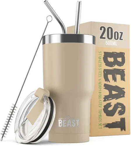 Miniatura 34 de Beast Vaso Térmico de 30 oz de Acero Inoxidable con Aislamiento al Vacío para Café y Hielo de Doble Pared Termo de Viaje (Rojo Arándano)