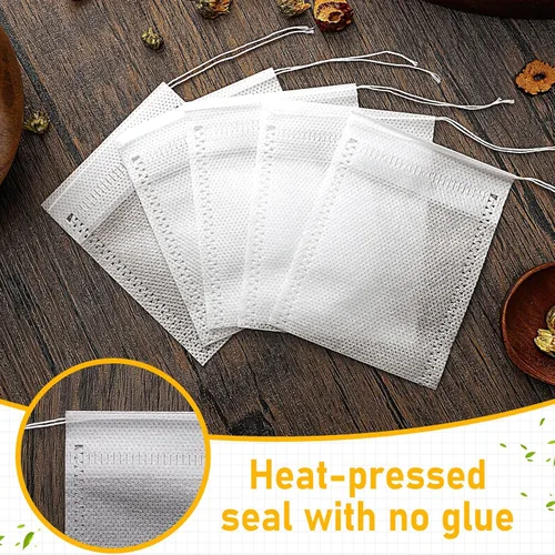 Miniatura 5 de 1000 bolsas de té desechables a granel para té de hojas sueltas, cordón, bolsas de café vacías, filtro infusor para café, especias, hierbas
