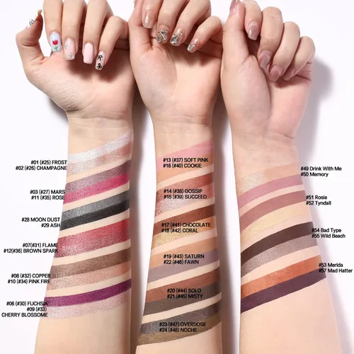 Miniatura 8 de FOCALLURE 2 unidades de sombra de ojos en barra crema, lápiz de sombra de ojos iluminador, juegos de sombra de ojos con fórmula a prueba de arrugas