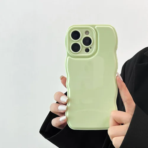 Miniatura 17 de FABSPARK - Funda para iPhone 11, diseño simple, marco ondulado, estética, silicona suave, color beige