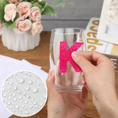 Miniatura 5 de Panelee 145 piezas de 20 hojas de calcomanías de letras grandes de 4 pulgadas, letras del alfabeto, autoadhesivas para aula, ventana, puerta, Láser