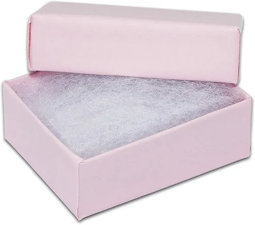 Miniatura 51 de TheDisplayGuys - Paquete de 25 cajas de cartón rellenas de algodón #33 para joyas, color rojo mate (3.5 x 3.5 x 1.0 pulgadas), para envío