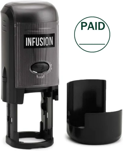 Miniatura 14 de Infusion Sello de goma autoentintado redondo de pago (3/4 '' de diámetro) - Tinta azul Pagado