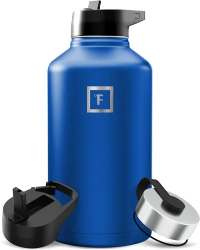 Miniatura 91 de IRON °FLASK Frasco de hidratación para acampar y senderismo con pajilla, botella de agua deportiva de acero inoxidable con aislamiento de boca Dark