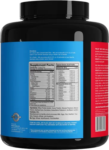 Miniatura 6 de Prolab Aislado de suero de leche de 5 libras, ultra puro, de absorción rápida, aislado con 0.81 onzas de proteína y BCAA, apoya el crecimiento