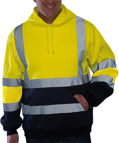 Miniatura 3 de Sudaderas con capucha reflectantes de alta visibilidad para hombres y mujeres, sudaderas de seguridad clase 3, suéter de forro polar
