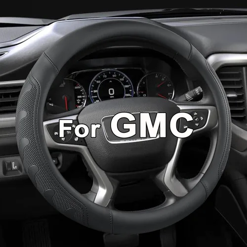 Miniatura 7 de Cubierta de volante GIANT PANDA para GMC Sierra Acadia Terrain Yukon (3D Honeycomb-Negro-Tamaño estándar)