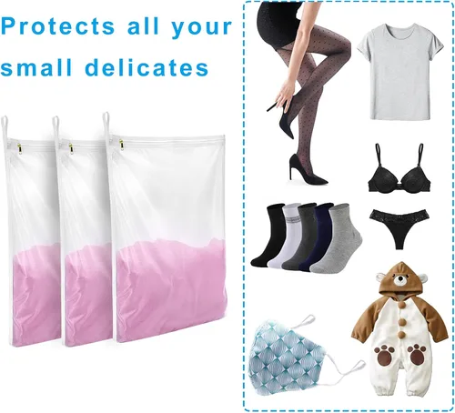 Miniatura 2 de GOGOODA - Bolsas de lavandería para prendas delicadas, bolsa de lavado de malla fina para lencería, ropa interior, sujetadores, seda, calcetines