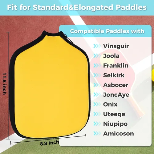 Miniatura 2 de Funda para Pala de Pickleball, Tamaño de Estuche Universal - 8.6 x 12.2 pulgadas Funda para Raqueta, Compatible con la Mayoría de Palas de Pickball