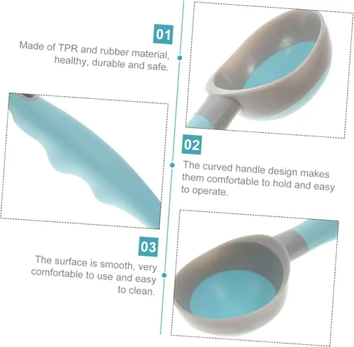 Miniatura 5 de Juego de cucharas ergonómicas para helados, 2 cucharas de goma para helado para servir ensalada de frutas
