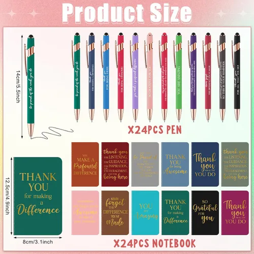 Miniatura 2 de Ragnhild 48 piezas de regalos de agradecimiento a granel, bolígrafos motivacionales, libretas inspiradoras, mini cuadernos motivacionales, regalos