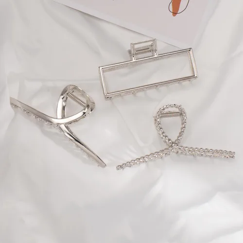 Miniatura 4 de Mehayi 3 PCS Pinzas de Garra de Metal Grandes para Cabello Grueso y Pesado, Pinzas de Cabello Grandes Antideslizantes Tipo Barrette con Mordaza