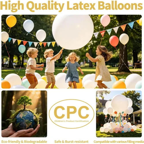 Miniatura 56 de 32 piezas de globos grandes morados de 18 pulgadas, globos redondos grandes de látex para decoración de cumpleaños y bodas. (morado)