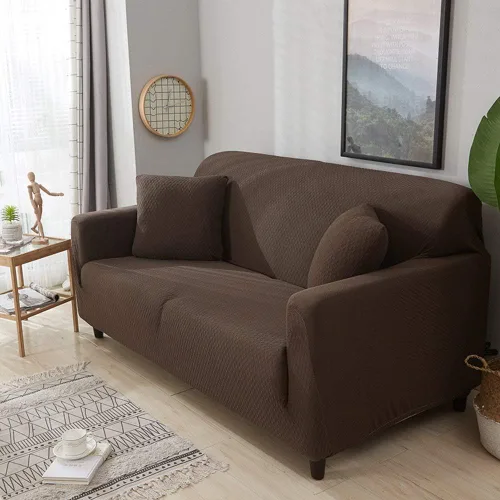 Miniatura 4 de JEOZBM Couch Slipcover, Brown Elastic Waterproof Sofa Cover, Slipcover Sofa Protector, Soft Furniture Protector for Home and Office, Multiple