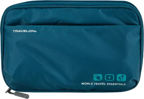 Travelon World Travel Essentials - Organizador técnico, Verde azulado (Peacock Teal), World Travel Essentials - Organizador técnico