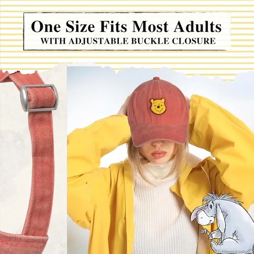 Miniatura 10 de Disney Winnie The Pooh Dad Hat, Adjustable Cotton Baseball Cap with Curved Brim
