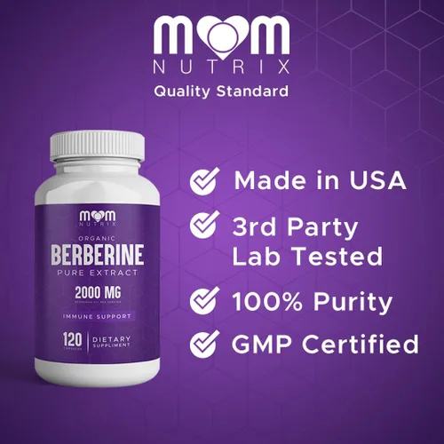 Miniatura 4 de THE MONK Extracto de berberina orgánica de 2000 mg - Vegano, sin OMG - Apoyo inmunológico - Suplemento de berberina HCL para mujeres y hombres - 120