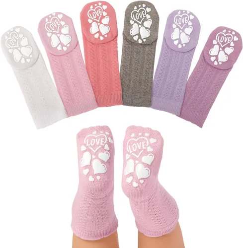 Anole Calcetines para bebés recién nacidos y bebés 6 pares medias de punto para niñas hasta la rodilla