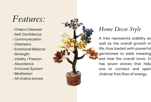Miniatura 3 de Árbol de cristal, árbol de 7 piedras de chakras, decoración de cristal para el hogar, fortuna, regalos espirituales para la buena suerte, árboles