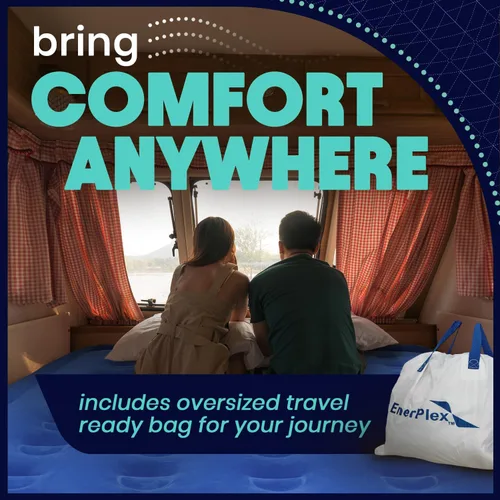 Miniatura 5 de EnerPlex Colchón de Aire con Bomba Incorporada - Colchón Hinchable Autoinflable con Soporte para el Cuello - Cama de Aire Inflable para Viajes