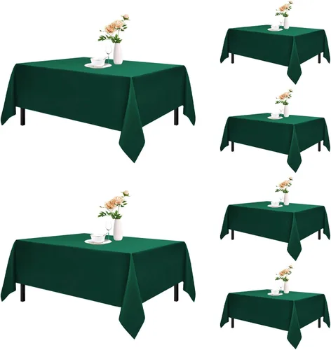 Miniatura 46 de Romanstile Mantel rectangular de poliéster, paquete de 2 manteles rectangulares de 60 x 84 pulgadas, resistentes a las manchas y a las arrugas, Negro