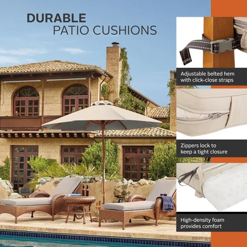 Miniatura 10 de Classic Accessories Montlake® FadeSafe® - Cojín resistente al agua para chaise longue de patio de 74 x 23 x 3 pulgadas, beige antiguo