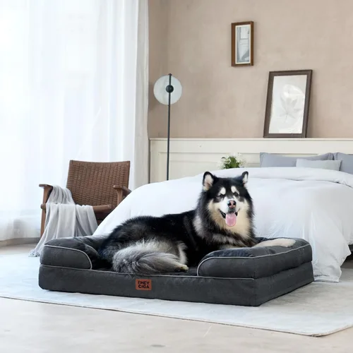 Miniatura 9 de EHEYCIGA - Cama ortopédica para perro grande, impermeable, de espuma viscoelástica y espuma tipo caja de huevos, bordes elevados, antideslizante