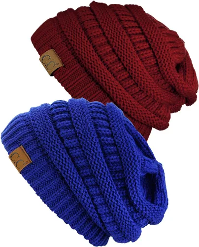 Miniatura 67 de Gorro a la moda de tejido suave abultado, cálido y elástico de C.C
