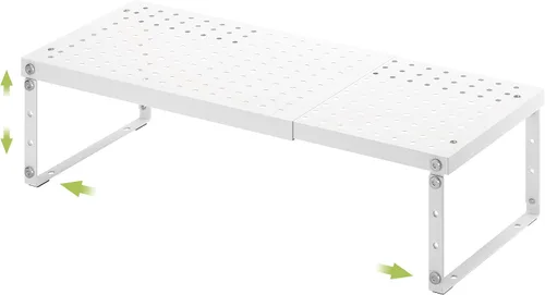Miniatura 11 de RUILALIFE Estante organizador de gabinete expandible con altura ajustable, estante organizador de encimera de cocina apilable, elevador de estante