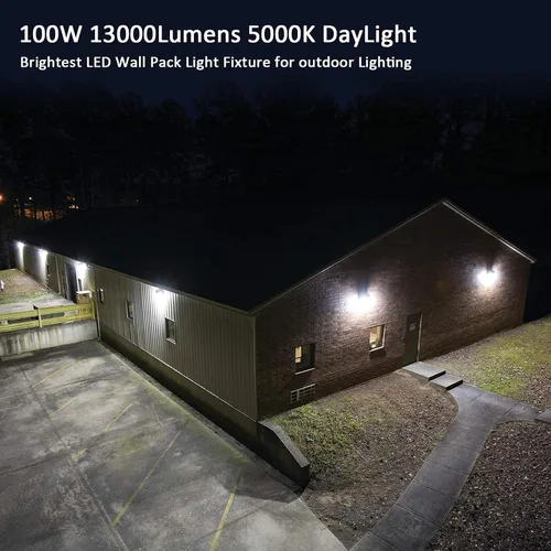Miniatura 7 de Luz LED de Pared con Fotocélula de Anochecer a Amanecer, 100W 13000LM 5000K Luz de Día, Entrada AC100-277V, Equivalente a 500W HPS/HID, Iluminación