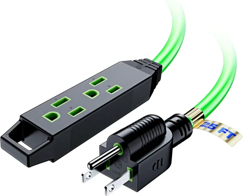 Miniatura 29 de Cable de extensión de 4 pies, paquete de 2 cables de extensión con múltiples tomas, calibre 16 (verde) certificación ETL Azul