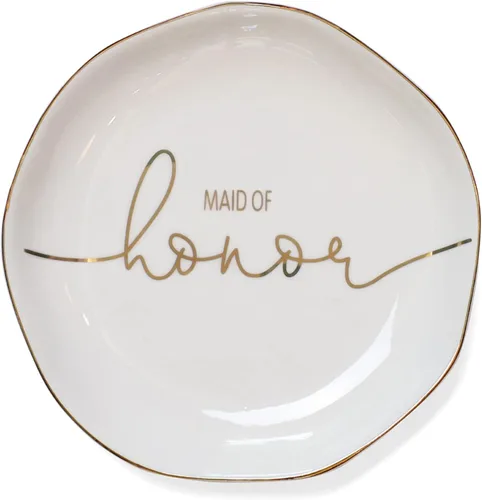 Miniatura 23 de Bandeja de joyería con iniciales para anillos con monograma en S, regalos de compromiso de boda para mujeres, amigas, hermana, cerámica blanca
