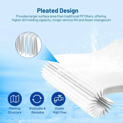 Miniatura 4 de FXHSC - Cartucho de filtro de agua plisado de poliéster de 20 micrones, 10 x 4.5 pulgadas, repuesto para ECP20-BB, S1-BB, W20CLHD, SPC-45-1020