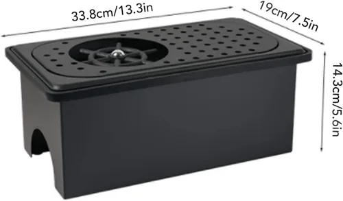 Miniatura 2 de Jarra Enjuagadora con manguera Barra de acero inoxidable 304 Arandela de vidrio Negro Taza de enjuague de baño de vidrio Rinserg Herramienta