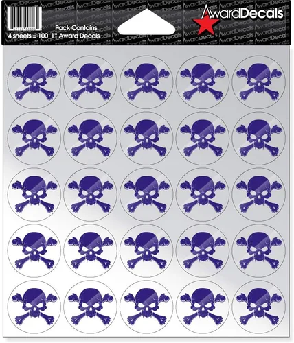 Miniatura 9 de Award Decals calcomanía de calavera y huesos cruzados (100 unidades)