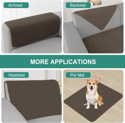 Miniatura 5 de Foxdecor Juego de 2 fundas antideslizantes para reposabrazos de sillón, fundas para reposabrazos de sillón, fundas para reposabrazos de sofá, fundas
