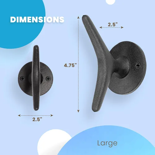 Miniatura 4 de Ganchos de hierro fundido para abrigos, tacos de barco, decoración de entrada náutica, gancho multiusos para colgar toallas y sombreros, duraderos