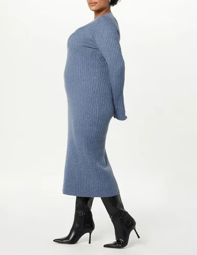 Miniatura 7 de The Drop Vestido tipo suéter acanalado con mangas acampanadas Fernanda para mujer