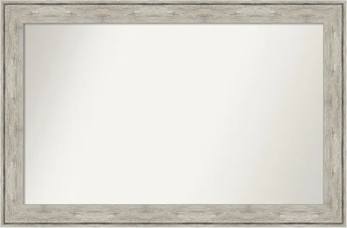 Miniatura 506 de Amanti Art Espejo de baño plateado para sobre fregadero, 28 x 47 pulgadas, espejo rectangular de plata imperial, marco de madera tradicional de gran