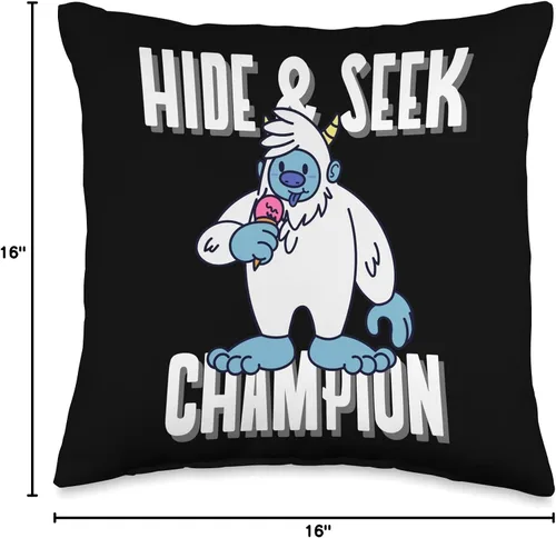 Miniatura 4 de Funny Yeti Gift Ideas Hide & Seek Champion Funny Abominable muñeco de nieve, 16 x 16 pulgadas, multicolor