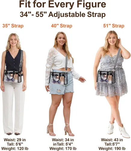Miniatura 6 de PACKISM Bolsa transparente aprobada para estadios, bolsa transparente para eventos de estadio con bolsa interior, perfecta para eventos deportivos