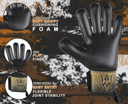Miniatura 5 de Keeperking - Guantes de portero de fútbol para niños, jóvenes y adultos, palmas de agarre fuerte de látex con espinas removibles para la protección