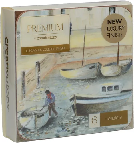 Miniatura 3 de Creative Tops Cornish Harbour - Juego de 6 posavasos con respaldo de corcho, 4.1 x 4.1 in
