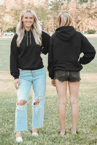 Miniatura 2 de Sudaderas con capucha para mujer, camisetas de manga larga, con bolsillos casuales, holgadas, túnica