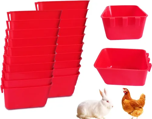Miniatura 13 de Paquete de 40 Tazas para Jaulas Comederos para Pájaros Cuenco de Semillas Plato de Alimentación y Agua para Pollos Agua y Comida para Conejos Jaulas