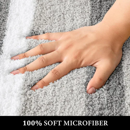 Miniatura 2 de MIULEE Alfombra de baño amarilla, alfombra de contorno en forma de U, alfombra de baño absorbente con parte trasera antideslizante y microfibra